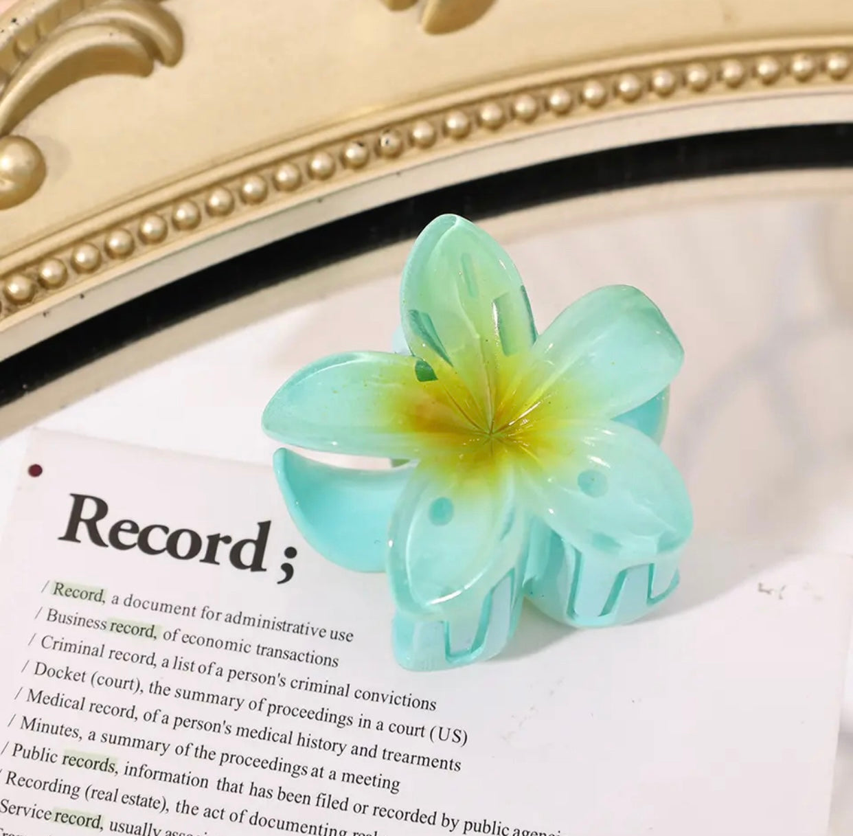 Eva - Barrette en Résine Florale