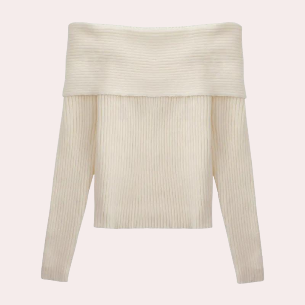 Lora - Pull Tricoté Chic à épaulettes Pour Femmes