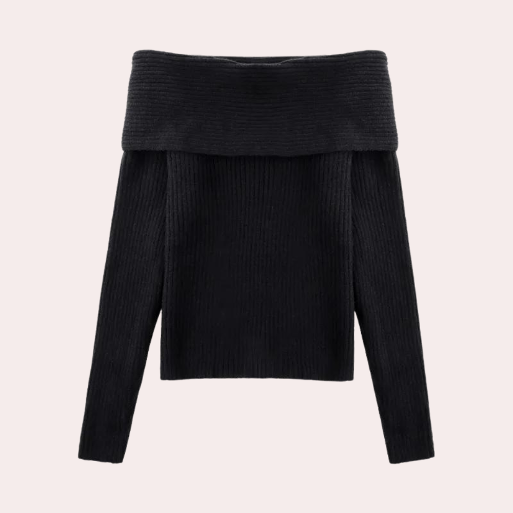 Lora - Pull Tricoté Chic à épaulettes Pour Femmes