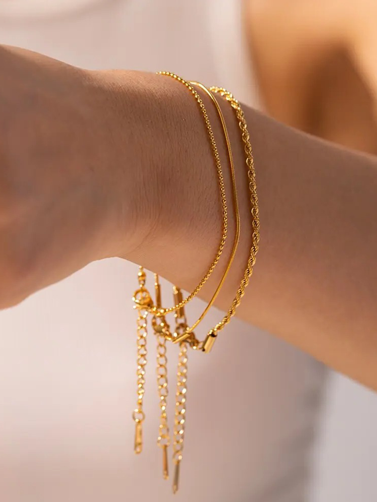 Simone - Set de Bracelets 3 Couches Carolina Doré