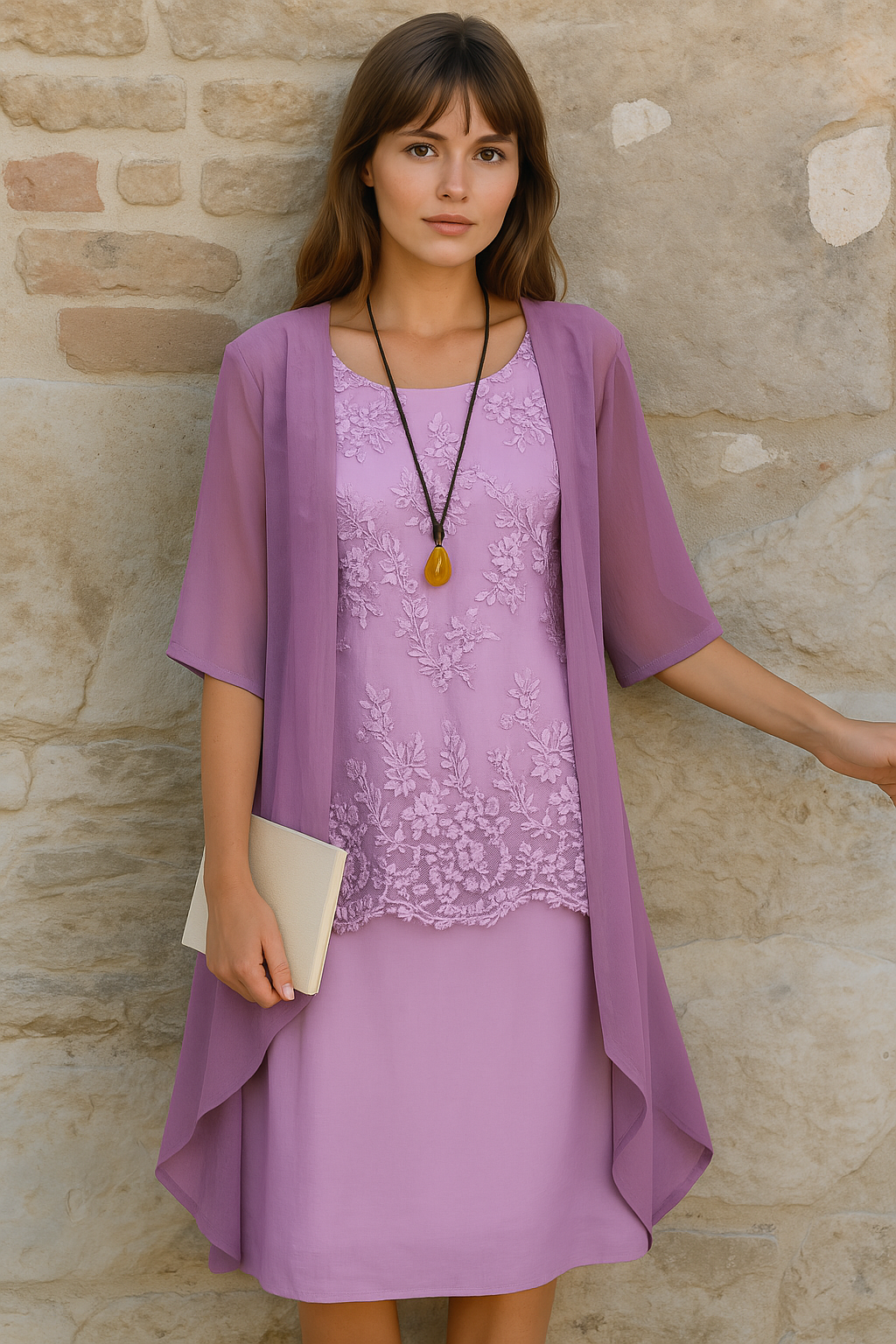 Isabella – Robe brodée avec couverture en voile