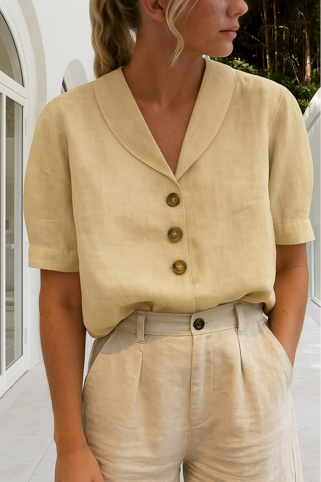 Mia – Chemise en lin boutonnée