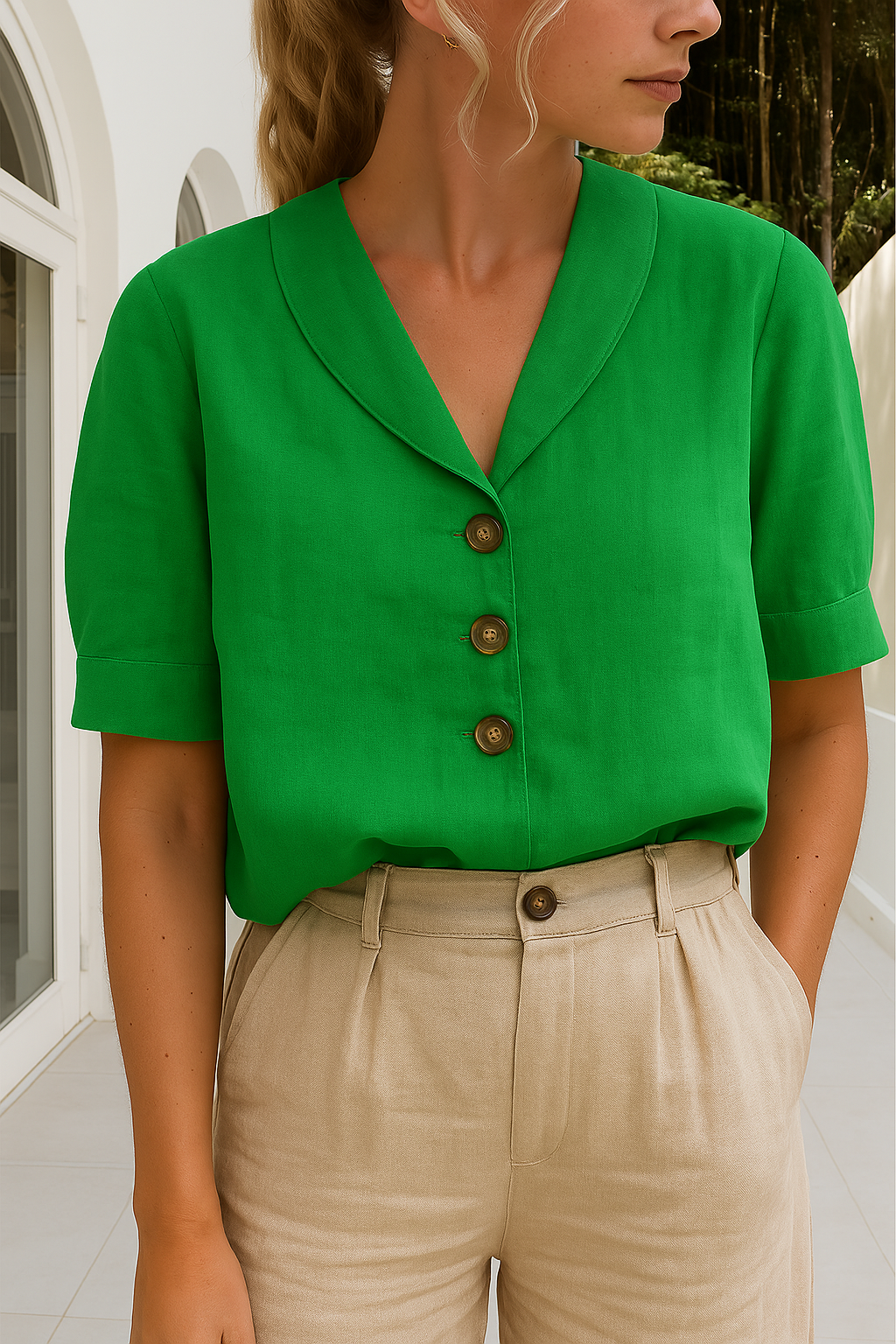 Mia – Chemise en lin boutonnée