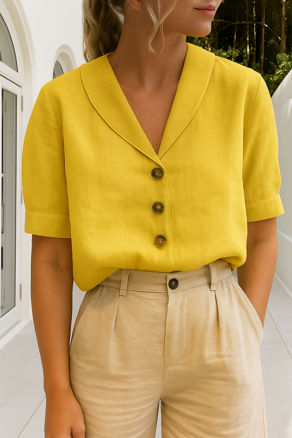 Mia – Chemise en lin boutonnée