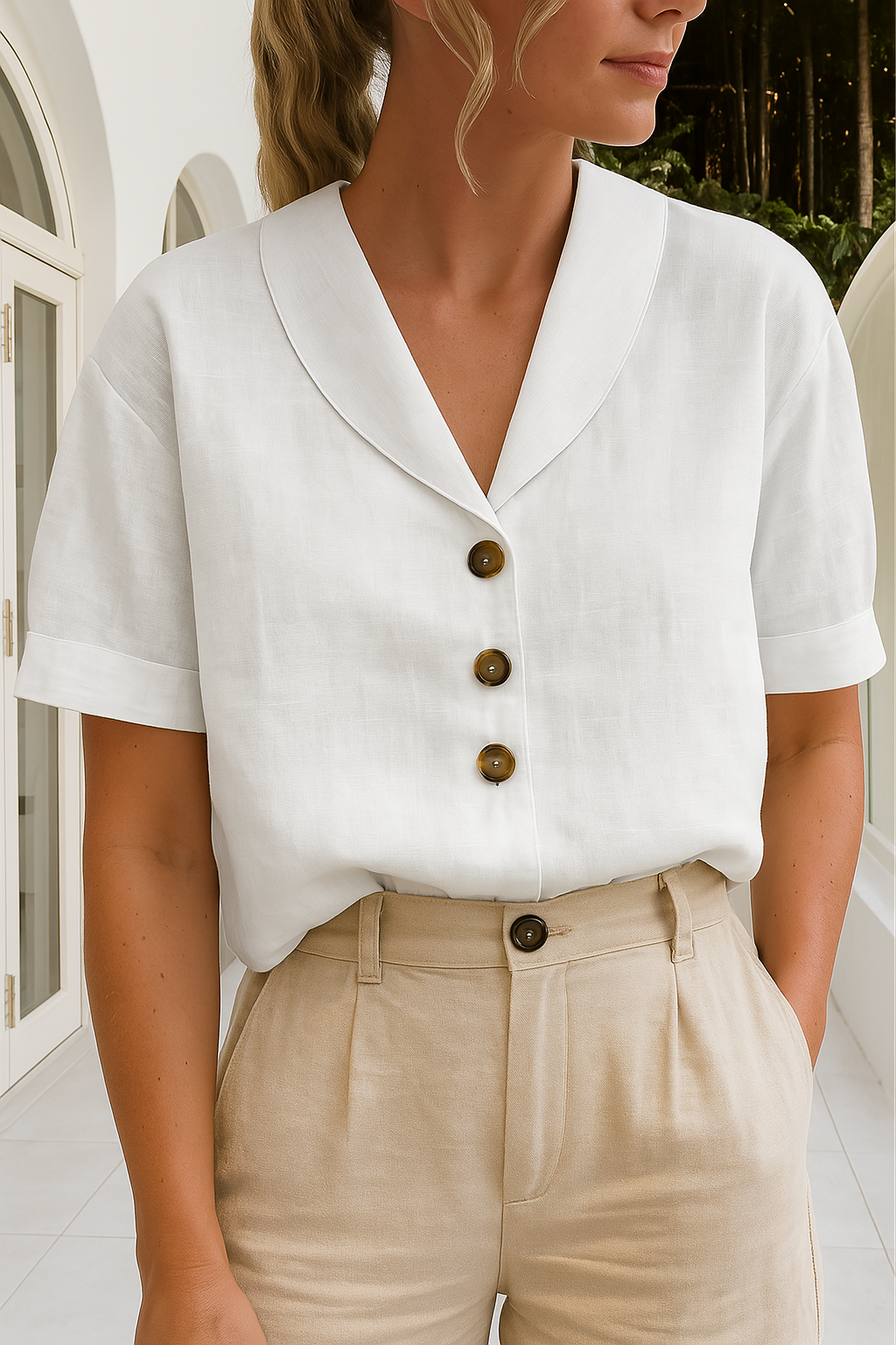 Mia – Chemise en lin boutonnée