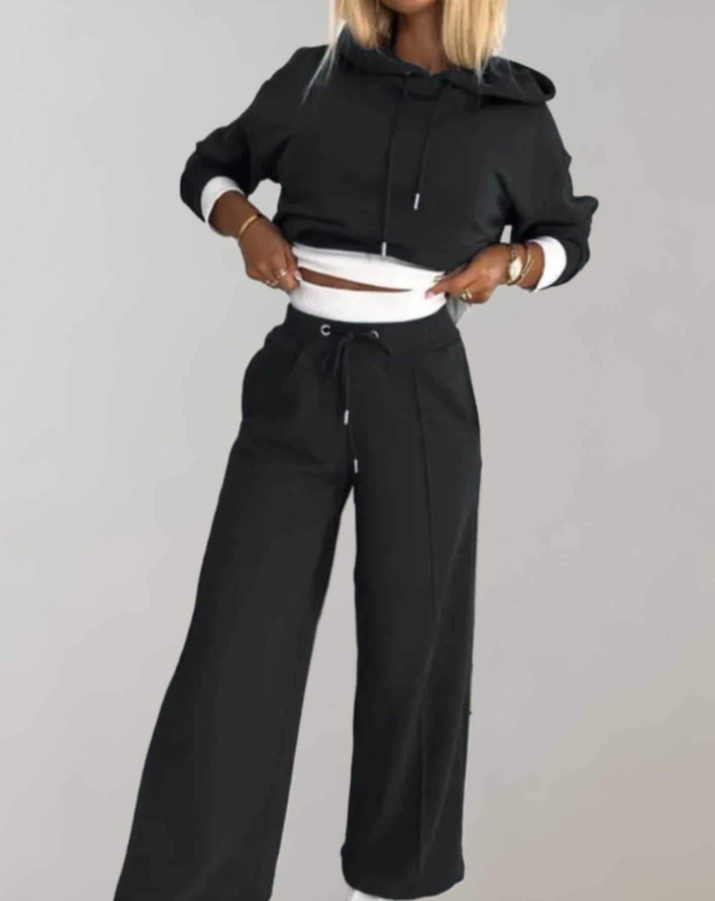 Josiane - Ensemble Élégant à Capuche et Pantalon Ample
