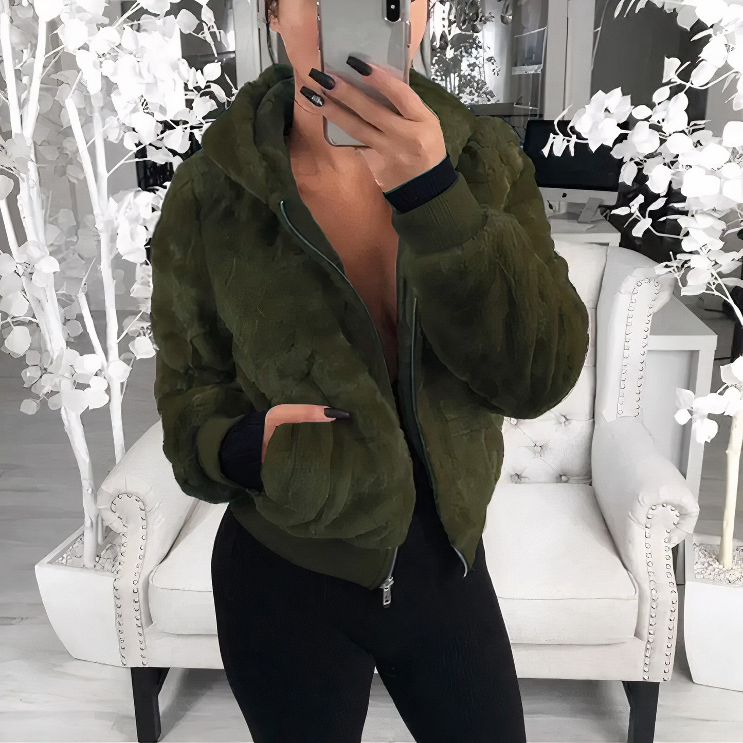 Reese - Veste Bomber en Fausse Fourrure Pour un Confort élégant
