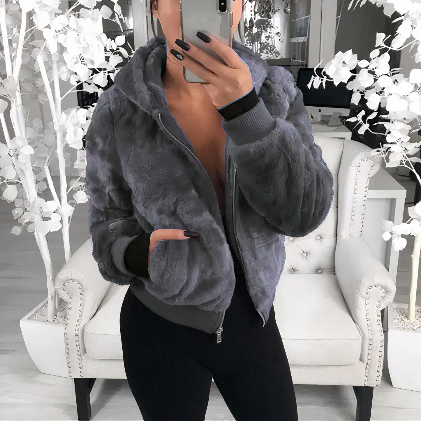 Reese - Veste Bomber en Fausse Fourrure Pour un Confort élégant