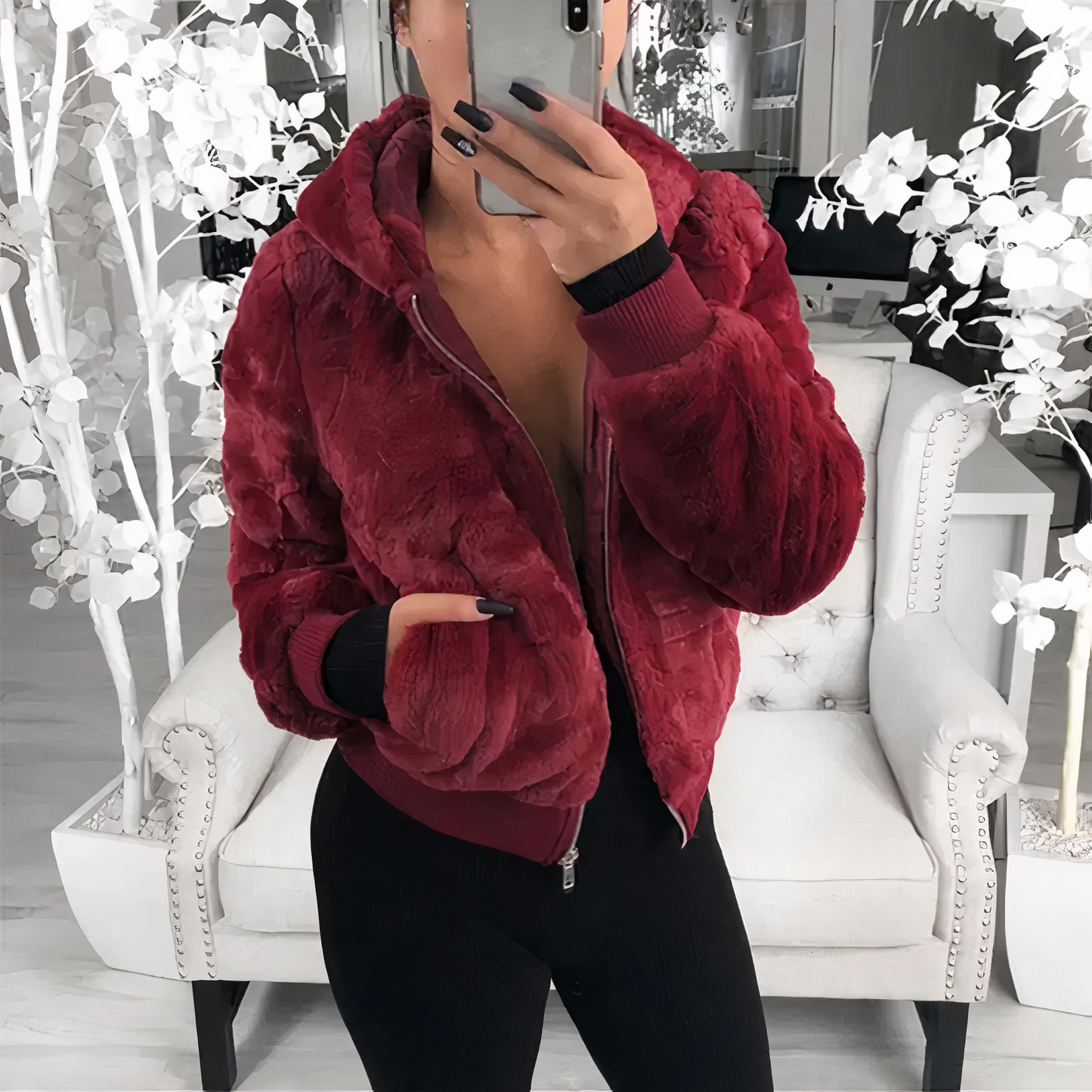 Reese - Veste Bomber en Fausse Fourrure Pour un Confort élégant