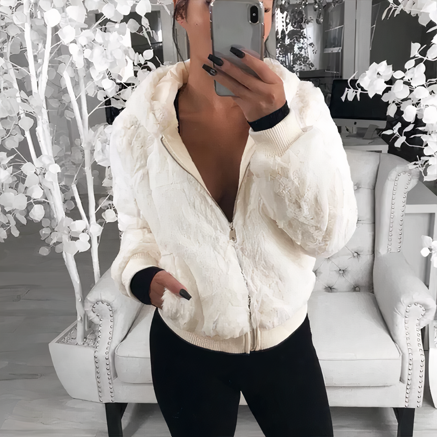 Reese - Veste Bomber en Fausse Fourrure Pour un Confort élégant