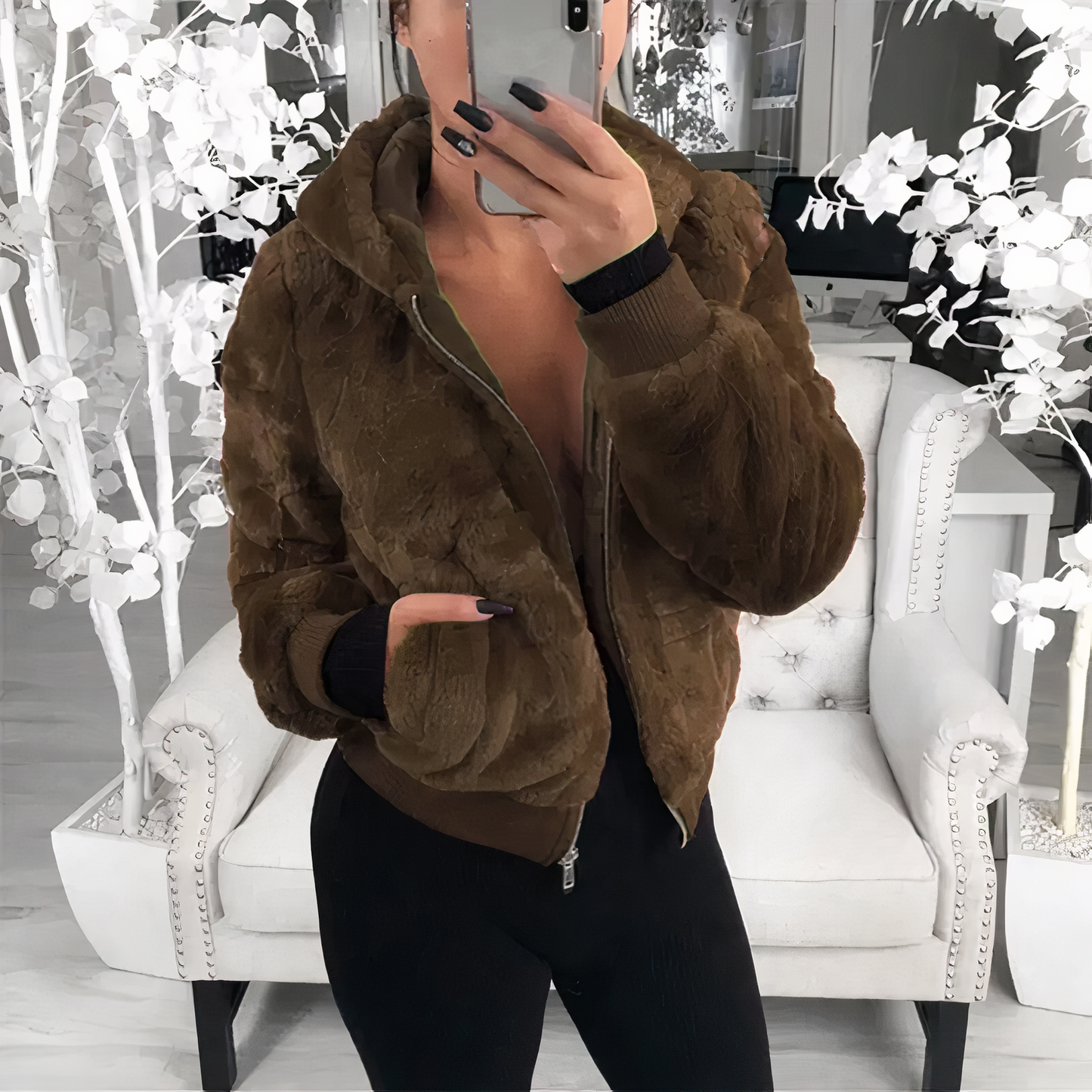 Reese - Veste Bomber en Fausse Fourrure Pour un Confort élégant