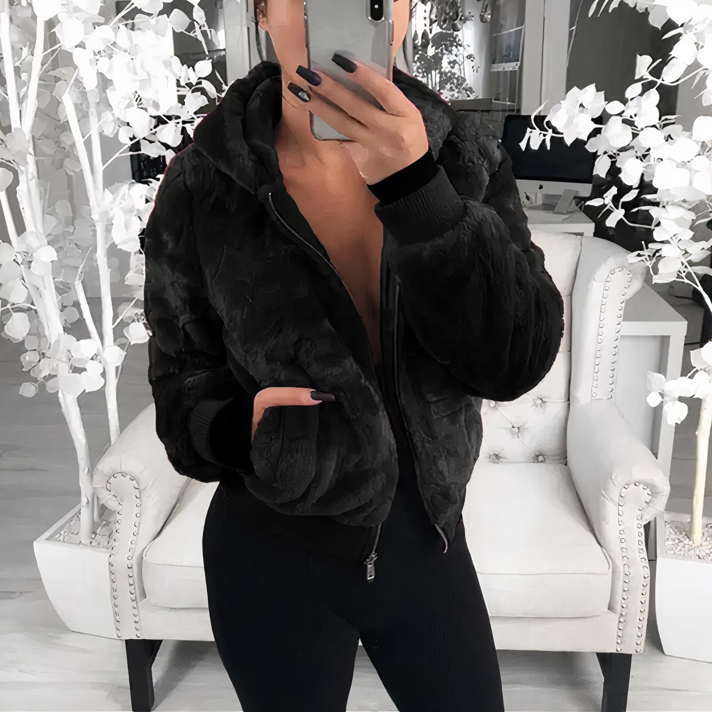 Reese - Veste Bomber en Fausse Fourrure Pour un Confort élégant