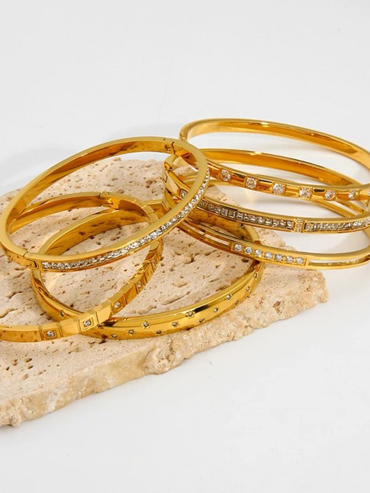 Léandra - Bracelet Manchette Basiques Or