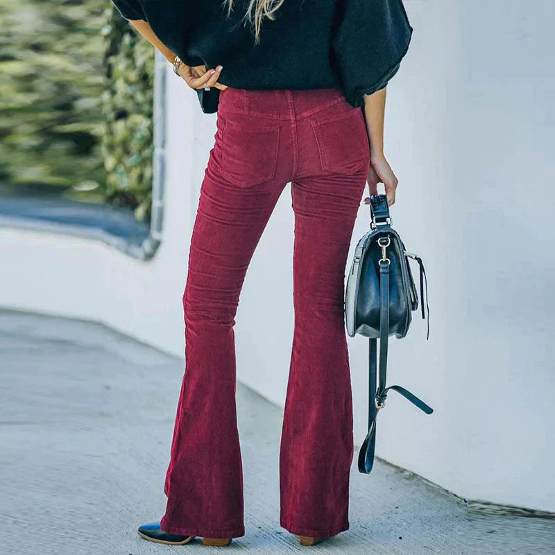 Aveline - Pantalon Évasé en Velours