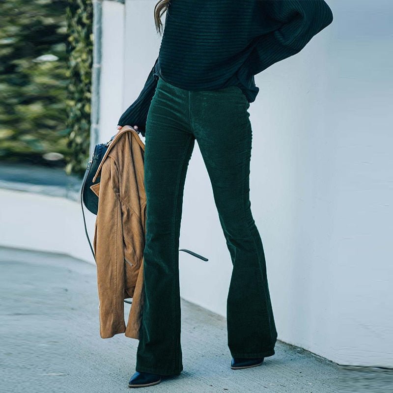 Aveline - Pantalon Évasé en Velours