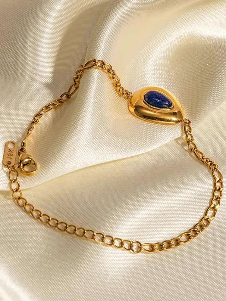 Marguerite - Bracelet en Lapis Lazuli Hanna Pierre Précieuse Or