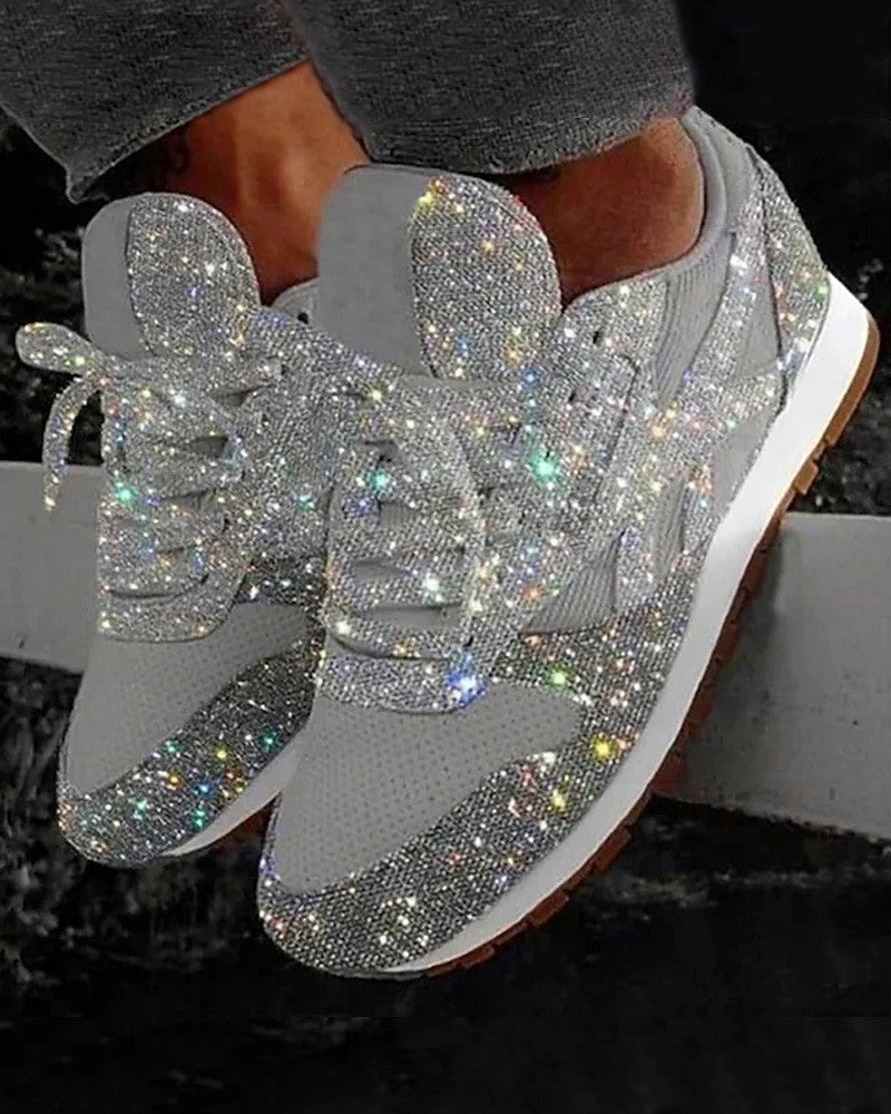 Paige - Baskets Muffin avec Lacets et Paillettes