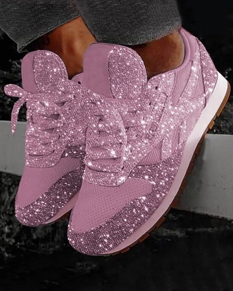 Paige - Baskets Muffin avec Lacets et Paillettes