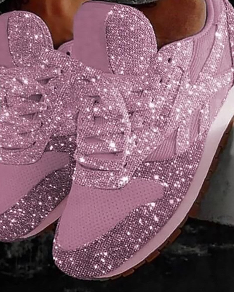 Paige - Baskets Muffin avec Lacets et Paillettes