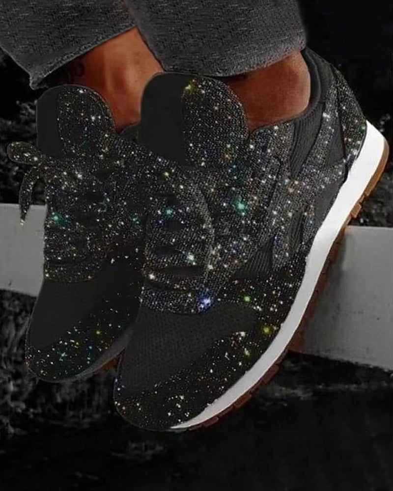 Paige - Baskets Muffin avec Lacets et Paillettes