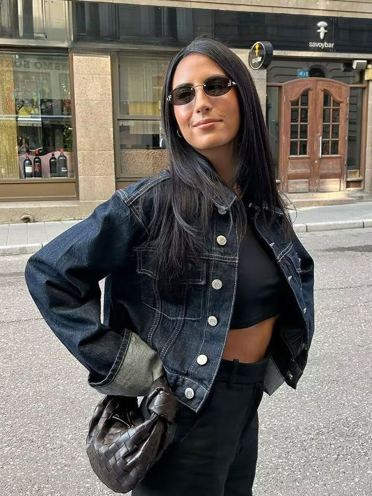 Mia - Ensemble veste en denim et jeans évasés