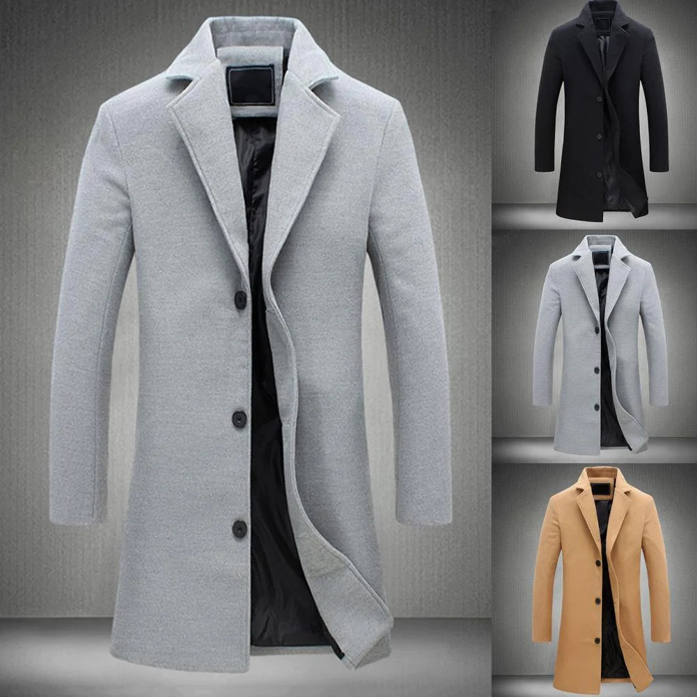 Rock - Manteau Long en Laine pour Homme