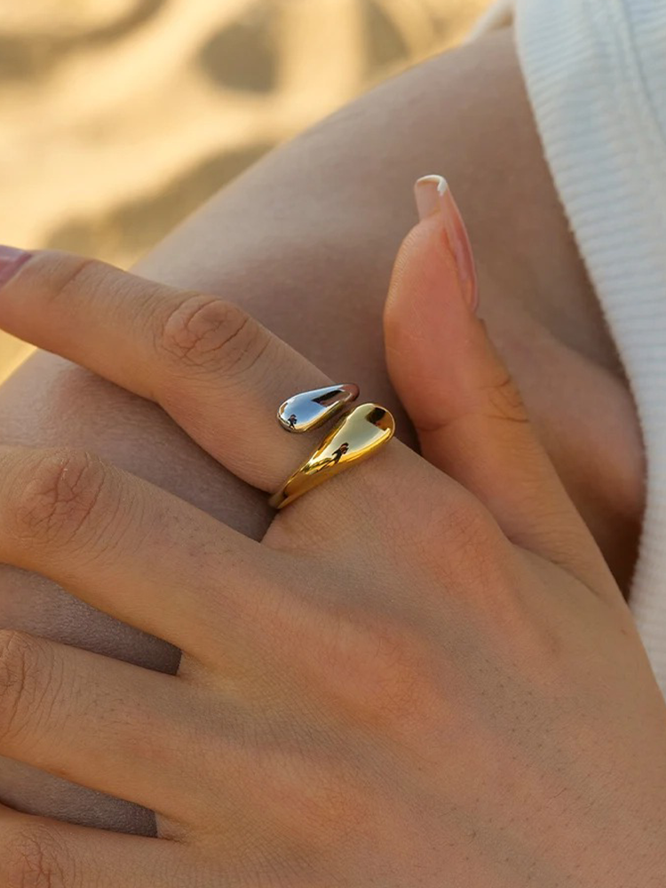 Dorothée - Bague Goutte Or-Argent