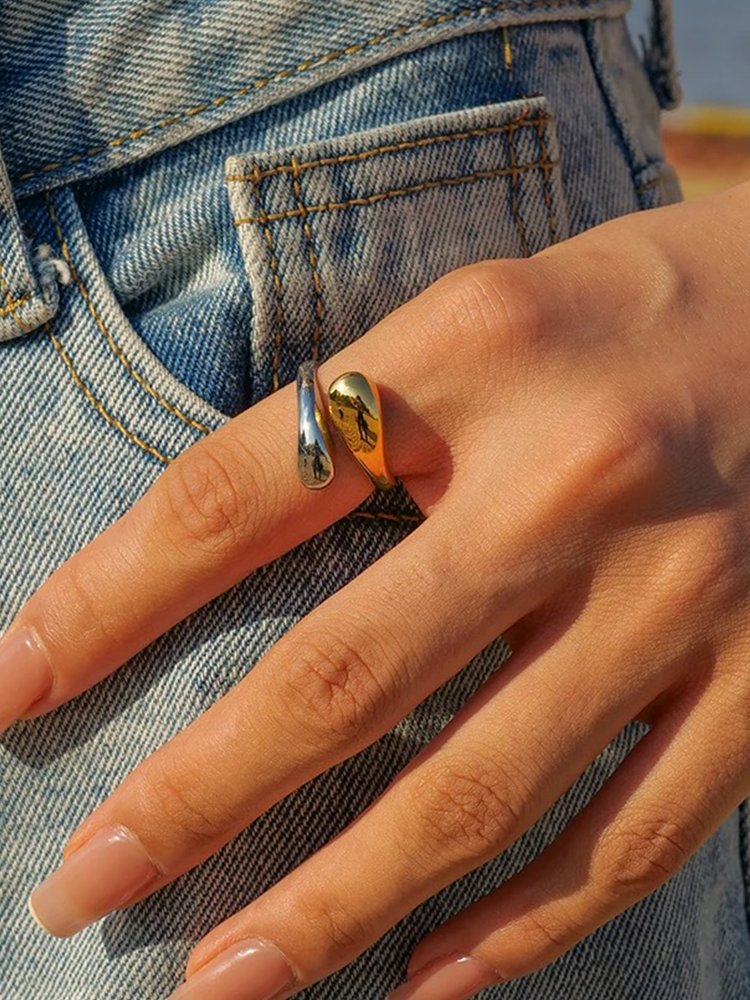Dorothée - Bague Goutte Or-Argent