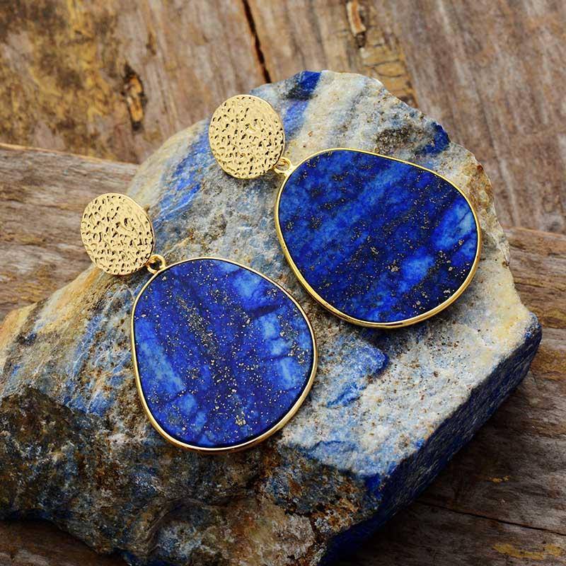 HealWithin Boucles d'oreilles de protection en lapis-lazuli