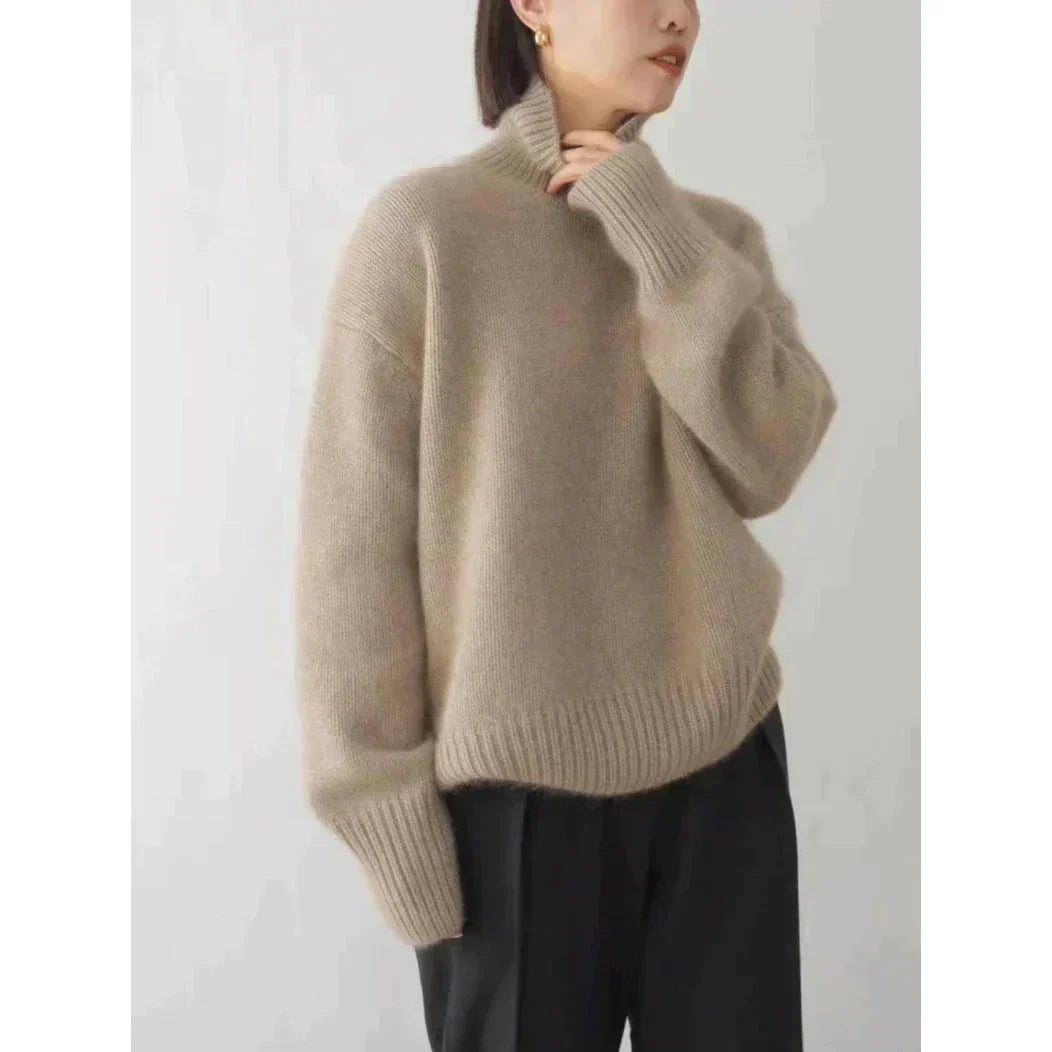 Édith - Pull en laine confortable avec col roulé