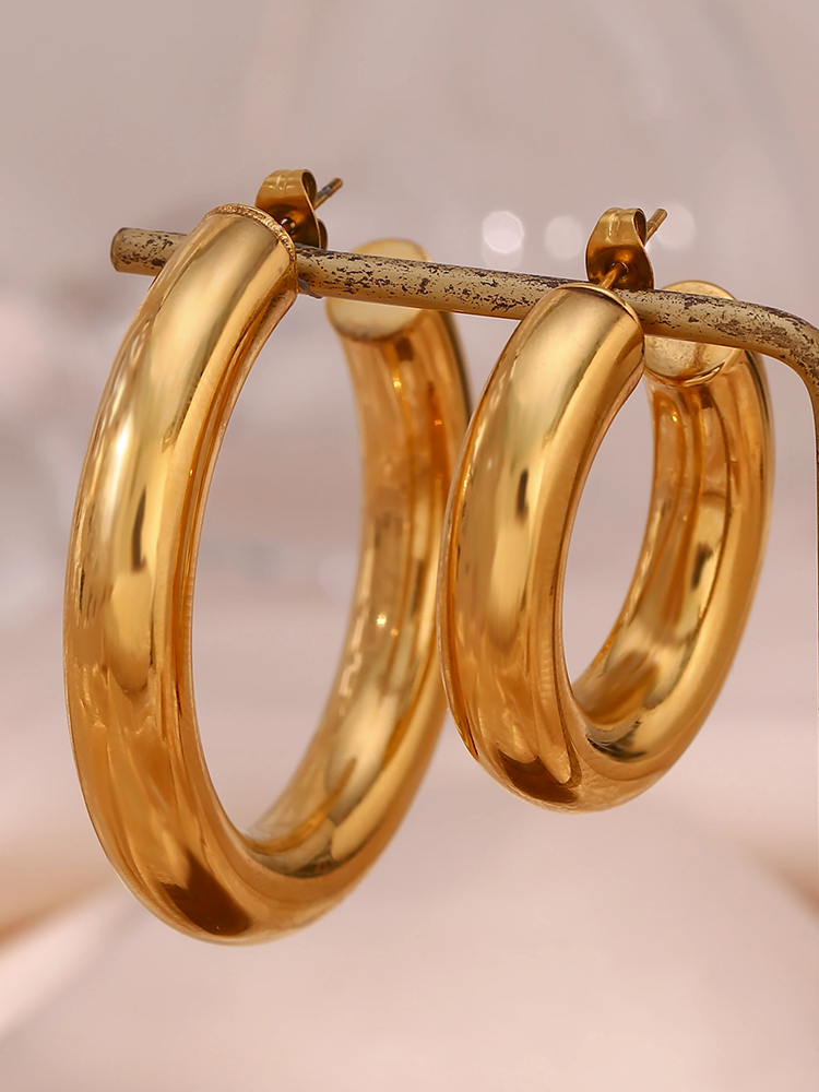 Louane - Boucles d'Oreilles Chunky Or 50 mm