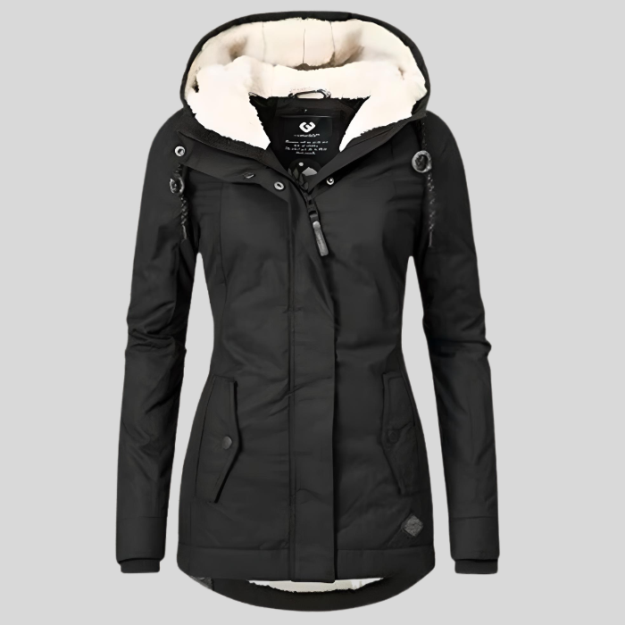 Chérie - Longue Veste Hivernale Imperméable avec Capuchon et Doublure