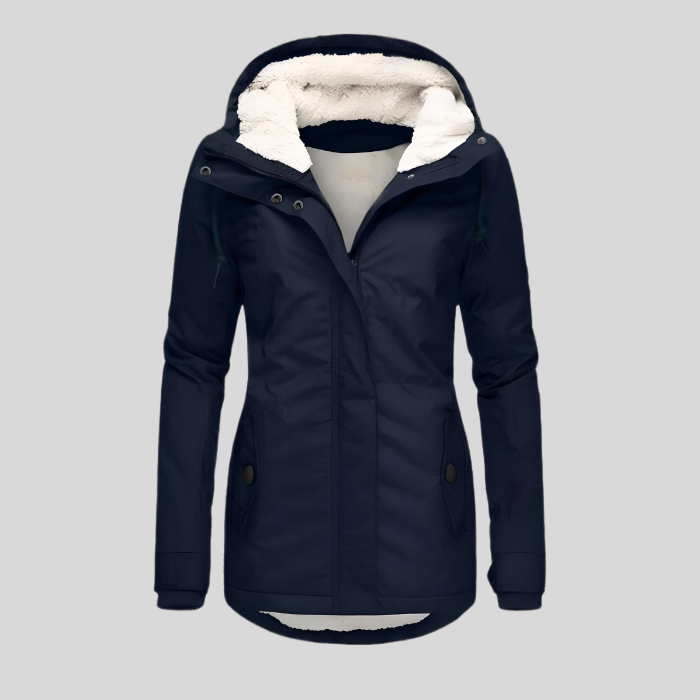 Chérie - Longue Veste Hivernale Imperméable avec Capuchon et Doublure