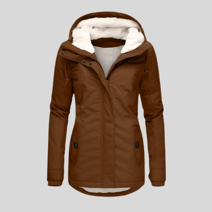 Chérie - Longue Veste Hivernale Imperméable avec Capuchon et Doublure