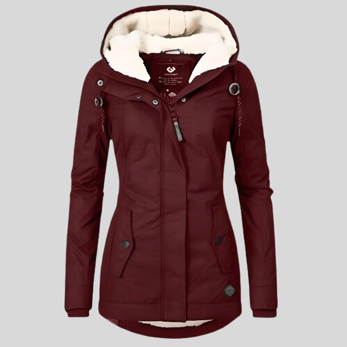 Chérie - Longue Veste Hivernale Imperméable avec Capuchon et Doublure