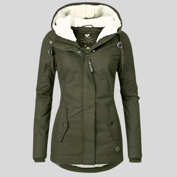 Chérie - Longue Veste Hivernale Imperméable avec Capuchon et Doublure