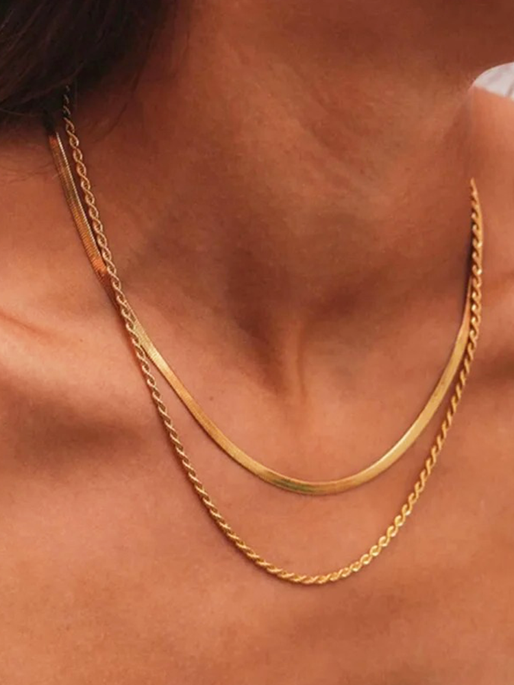 Nolwen - Collier Double Rangs Or