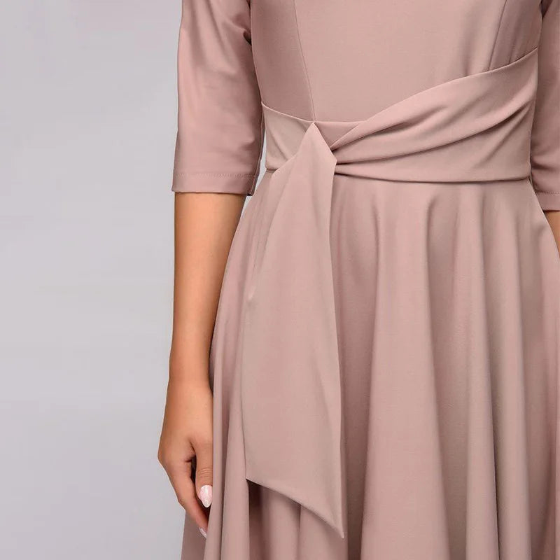 Isabella - Robe midi à encolure cache-cœur
