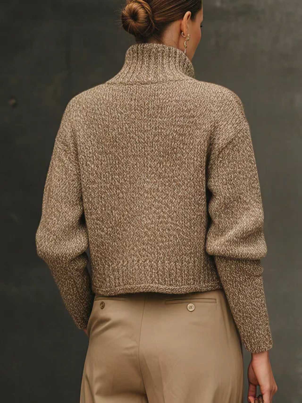 Isalys - Gilet Élégant Business Casual en Mélange de laine Avec Col Montant et Boutons