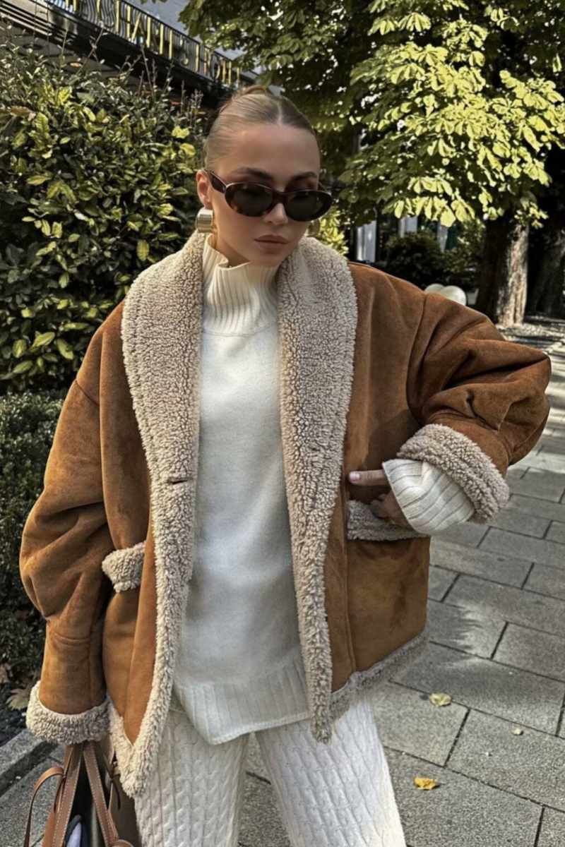 Amour - Veste Oversized en Shearling