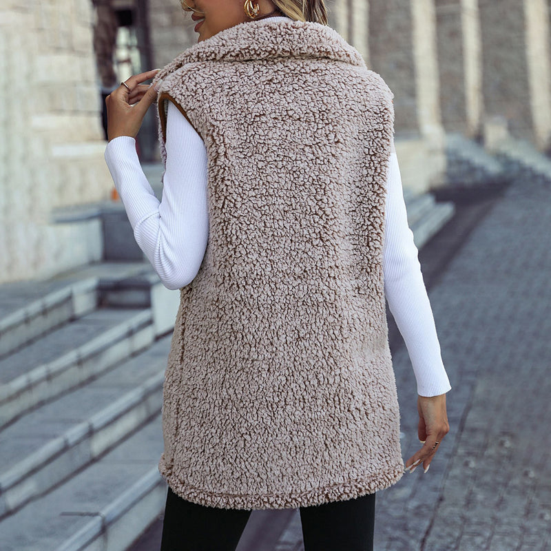 Désirée - Veste Casual en Peluche de Luxe avec Poches