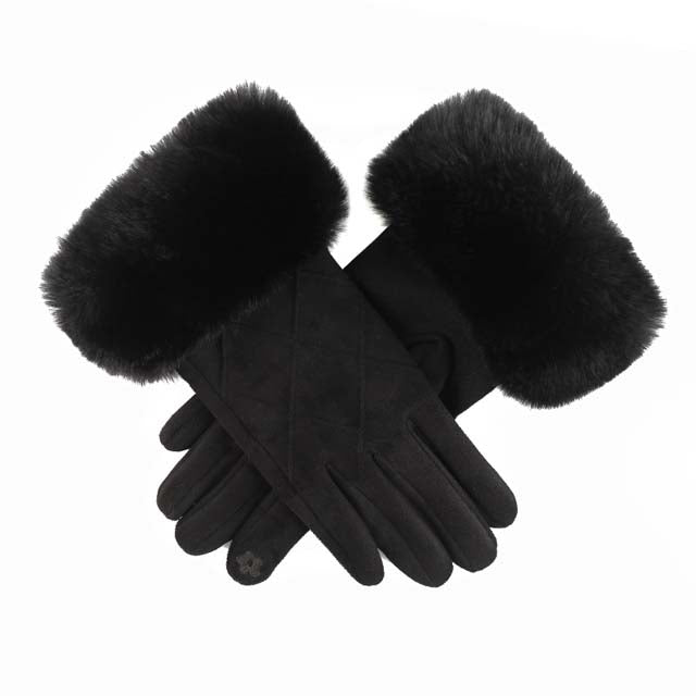 Thérèse - Gants en Suède Chic avec Poignet en Fourrure