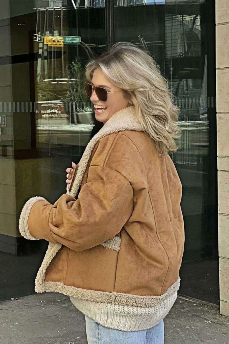 Amour - Veste Oversized en Shearling