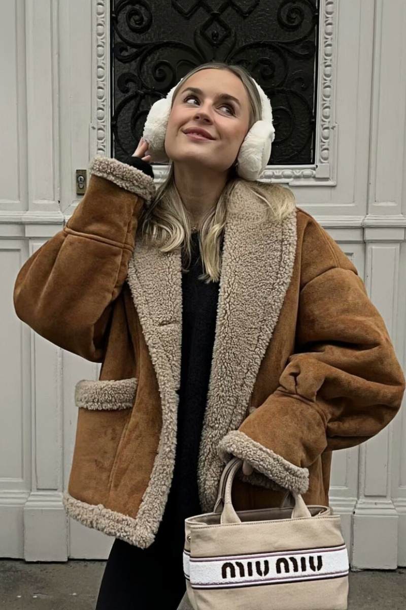 Amour - Veste Oversized en Shearling