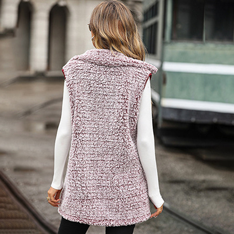 Désirée - Veste Casual en Peluche de Luxe avec Poches