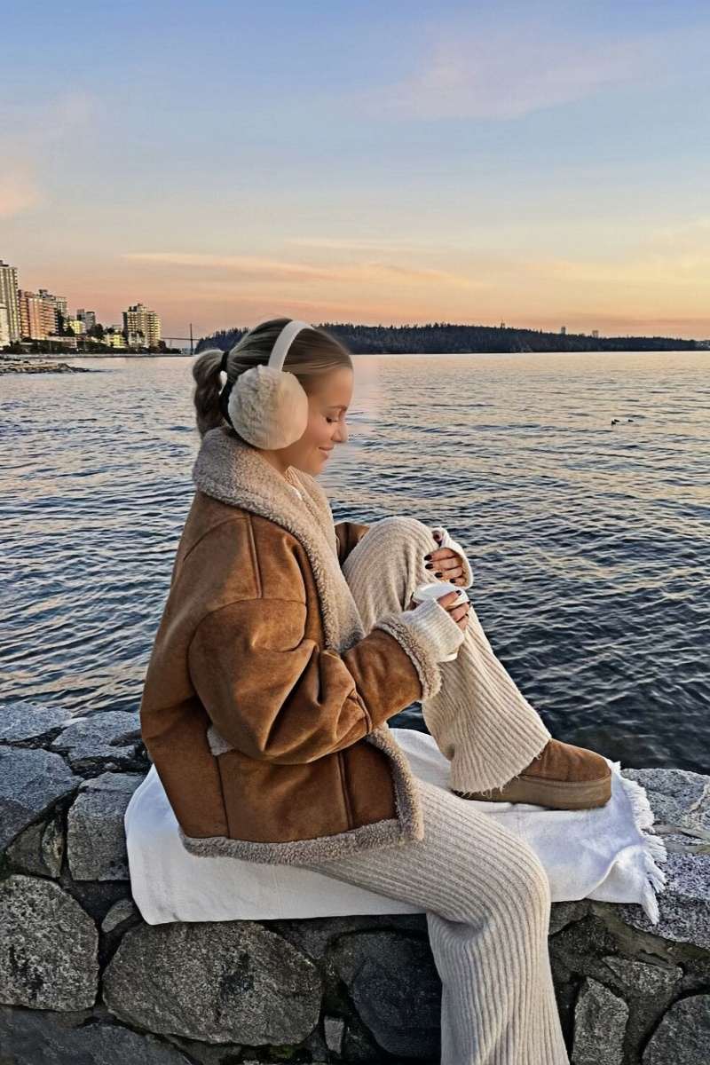 Amour - Veste Oversized en Shearling