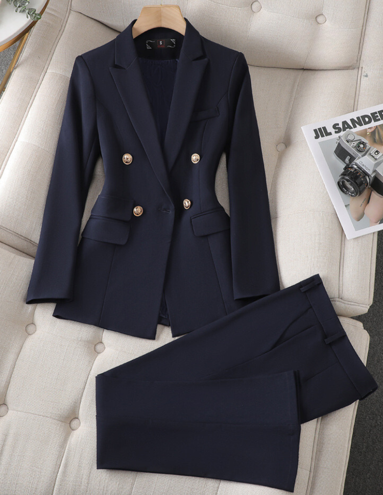 Kounie - Ensemble Blazer et Pantalon à Double plis