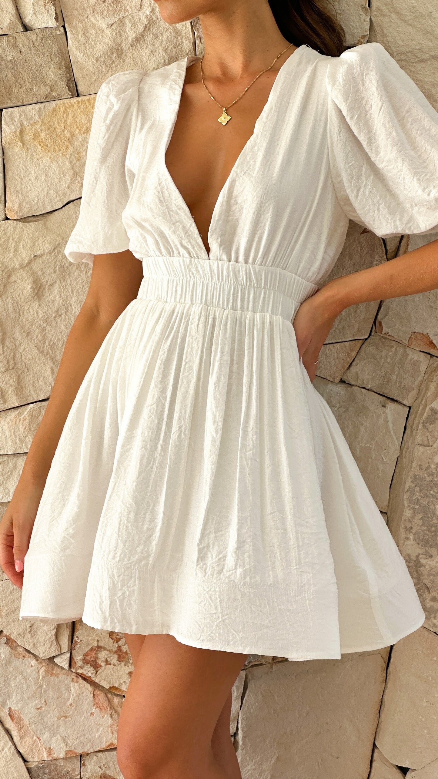 Lena - Robe à manches bouffantes