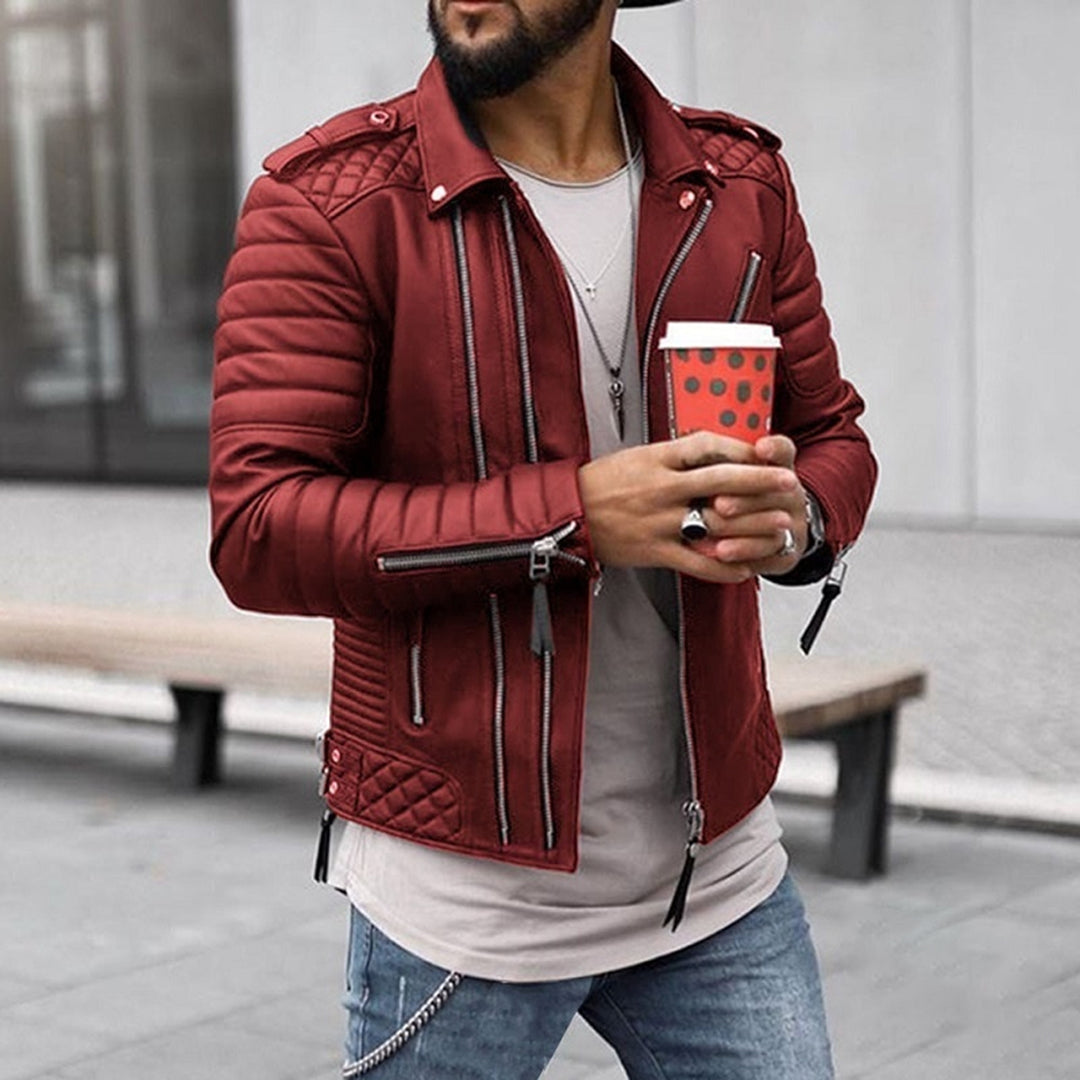 Ralph - Veste Motard en cuir Matelassé de Qualité Supérieure