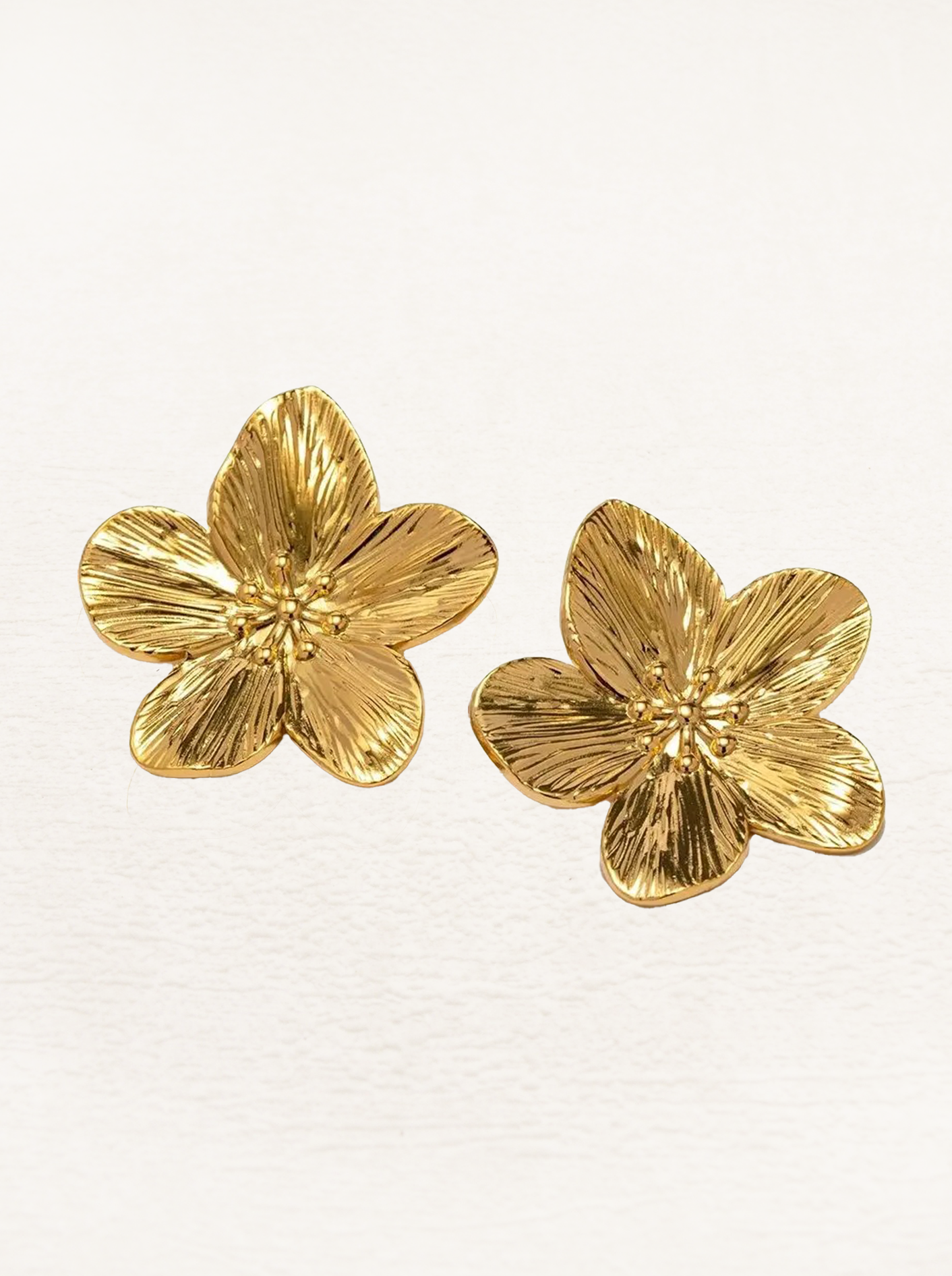 Salomée - Boucles d'oreilles Fleur de Saison Or